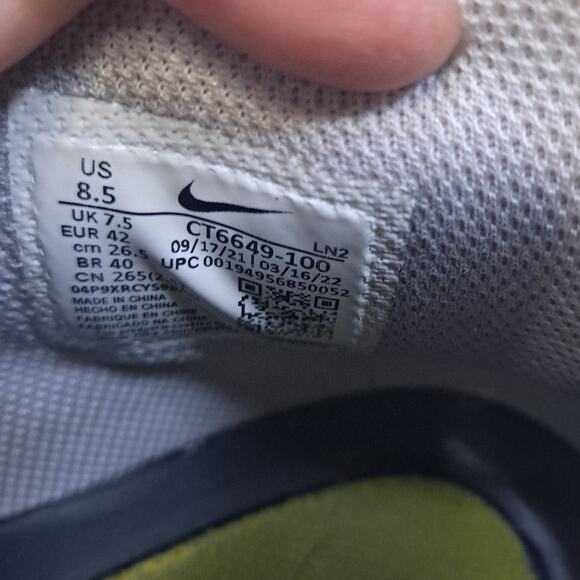 Nike‎ Alpha High Top White With Black Football Cleats Size 8.5 - Picture 8 of 10